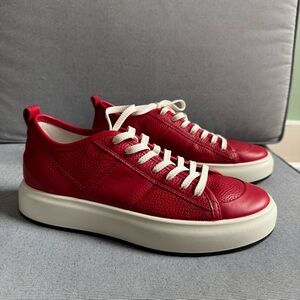 Ecco Streetlite unisex Red and White Leather Low-Top Sneaker